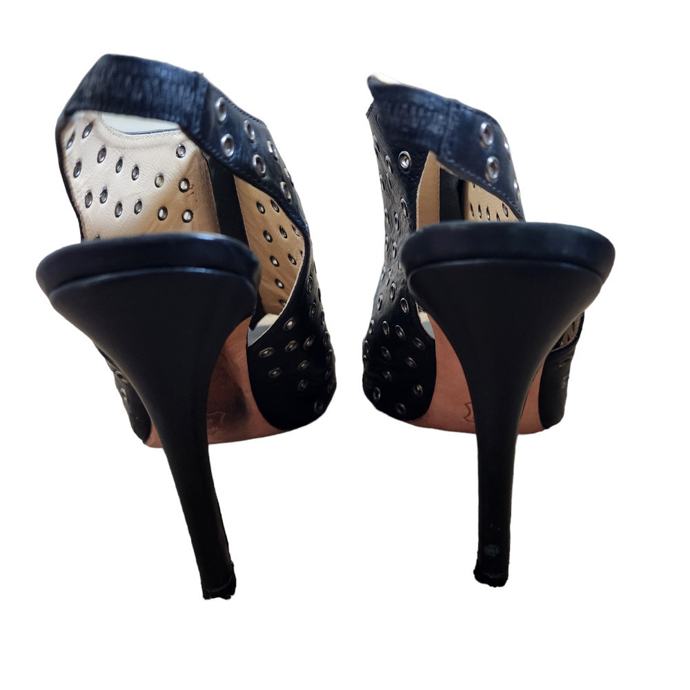 Alexandre Birman silver grommet leather stilettos size 7 - Picture 7 of 9